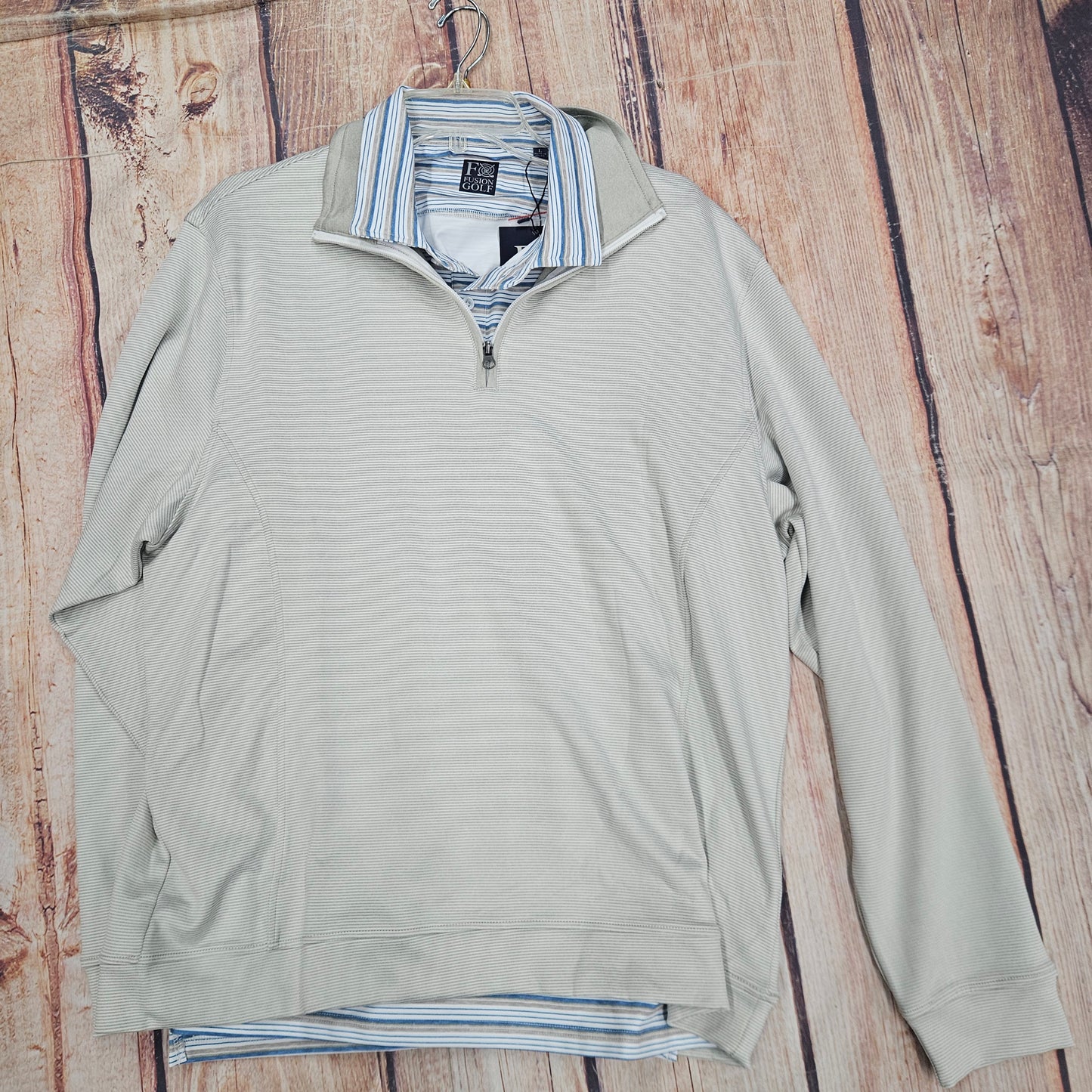 FX FUSION GOLF L/S FINELINE 1/4 ZIP TAN FGM200