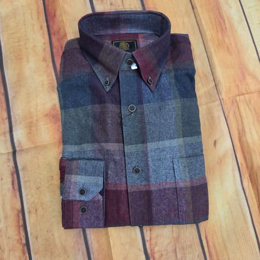 FX FUSION BURGUNDY MULTI CVC FLANNEL FW12014