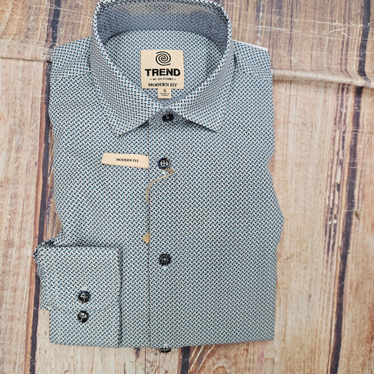 F/X FUSION L/S MINI CIRCLES ORINT STEEL BLUE T1503