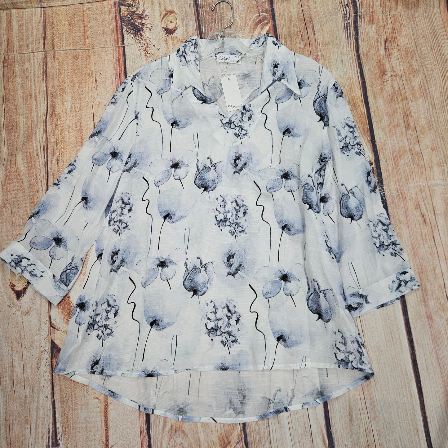 ETHYL COLLAR FLORAL PRINT