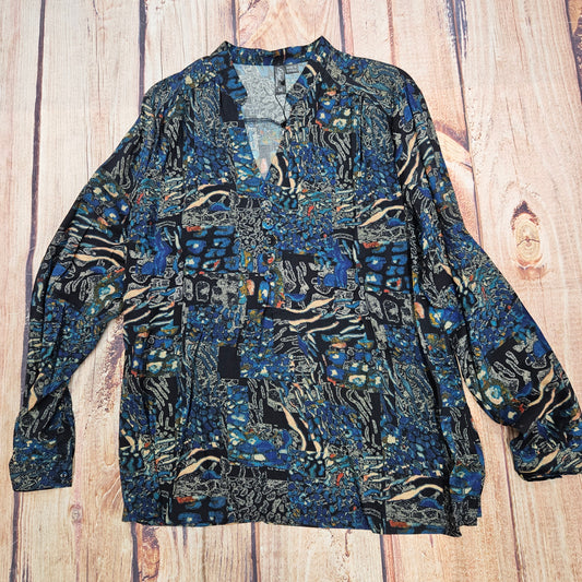 ETHYL PEACOCK PULL OVER VNECK BLOUSE