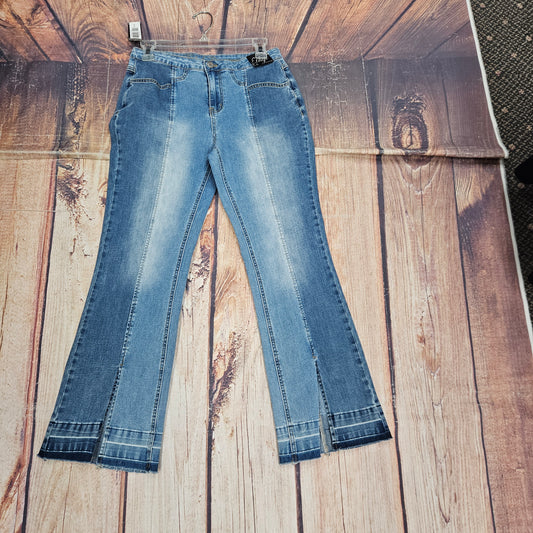 ETHYL CROP TWO SHADE DENIM