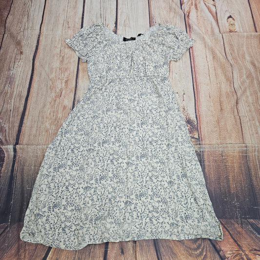 PAPILLON FLORAL OTS PUFF SLEEVE DRESS WITH ELASTIC WAIST PD18591