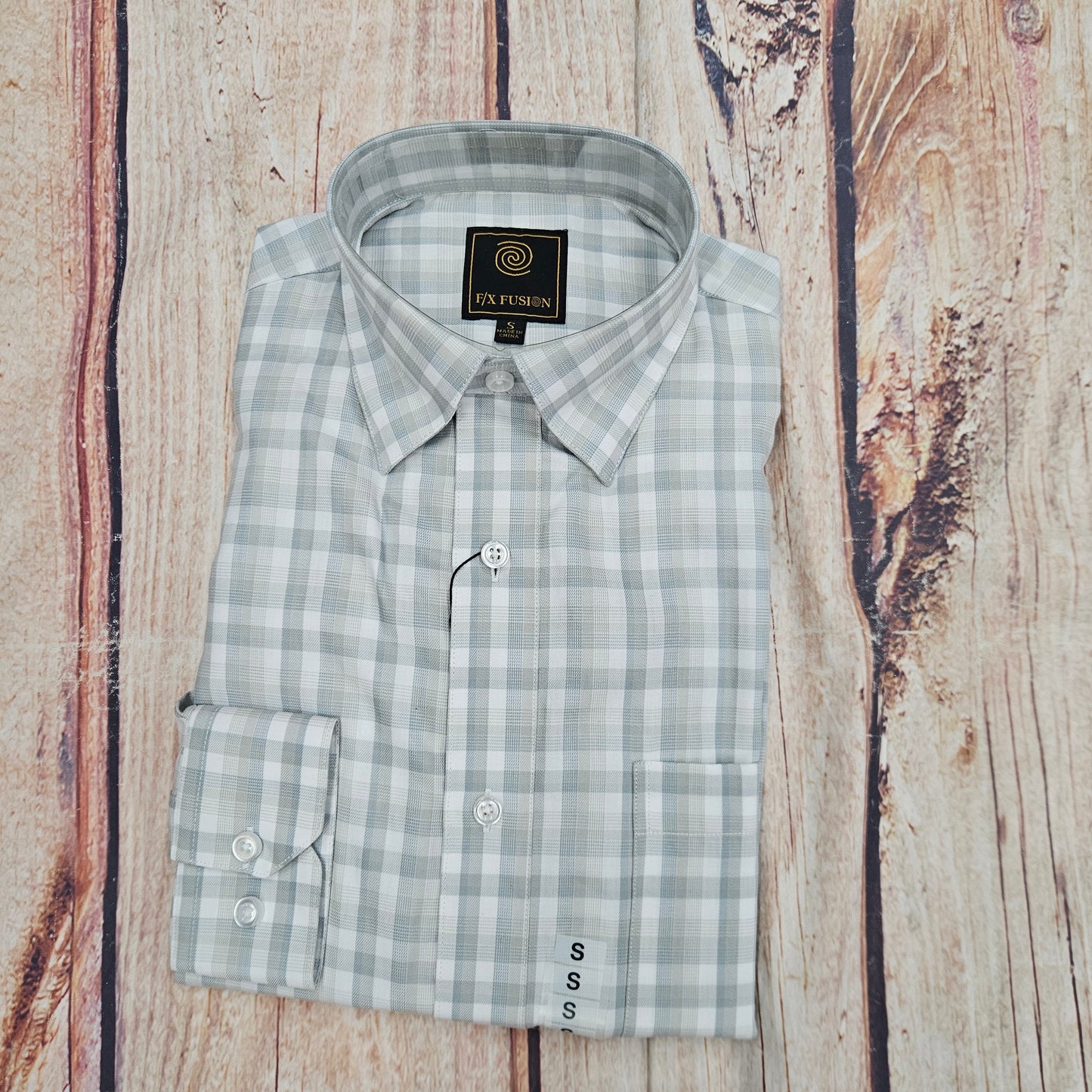 FX FUSION TEXTURED CHECK TAN/SILVER LS D11011