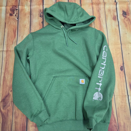 CARHARTT MIDWEIGHT LOGO HOODED SWEATSHIRT K288-GR4