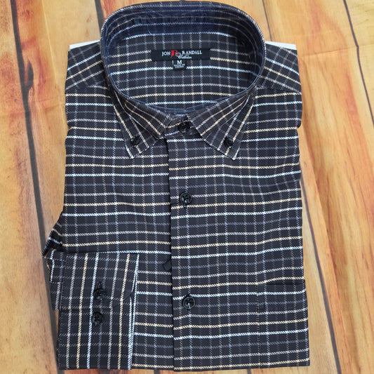 FX FUSION JON RANDALL J1507 BLACK/TAN LS MINI CHECK