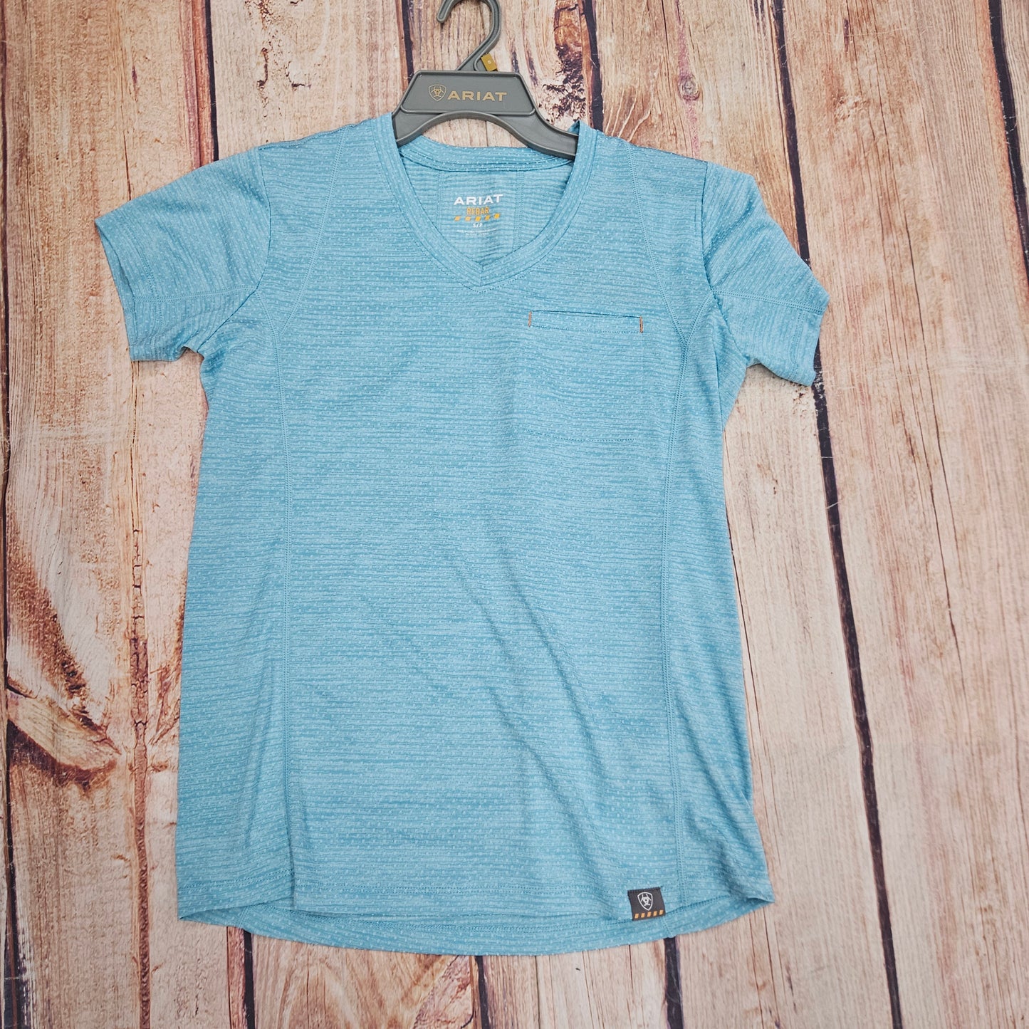 ARIAT WOMENS REBAR EVOLUTION SS TSHIRT MAUI BLUE 10055260