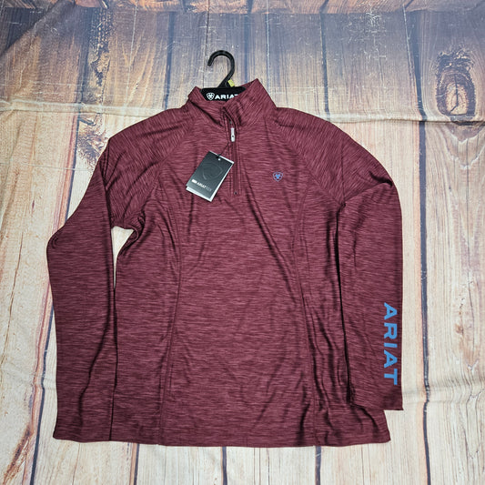 ARIAT WOMEN'S LAGUNA1/4 ZIP LONG SLEEVE TAWNY PORT 10046131