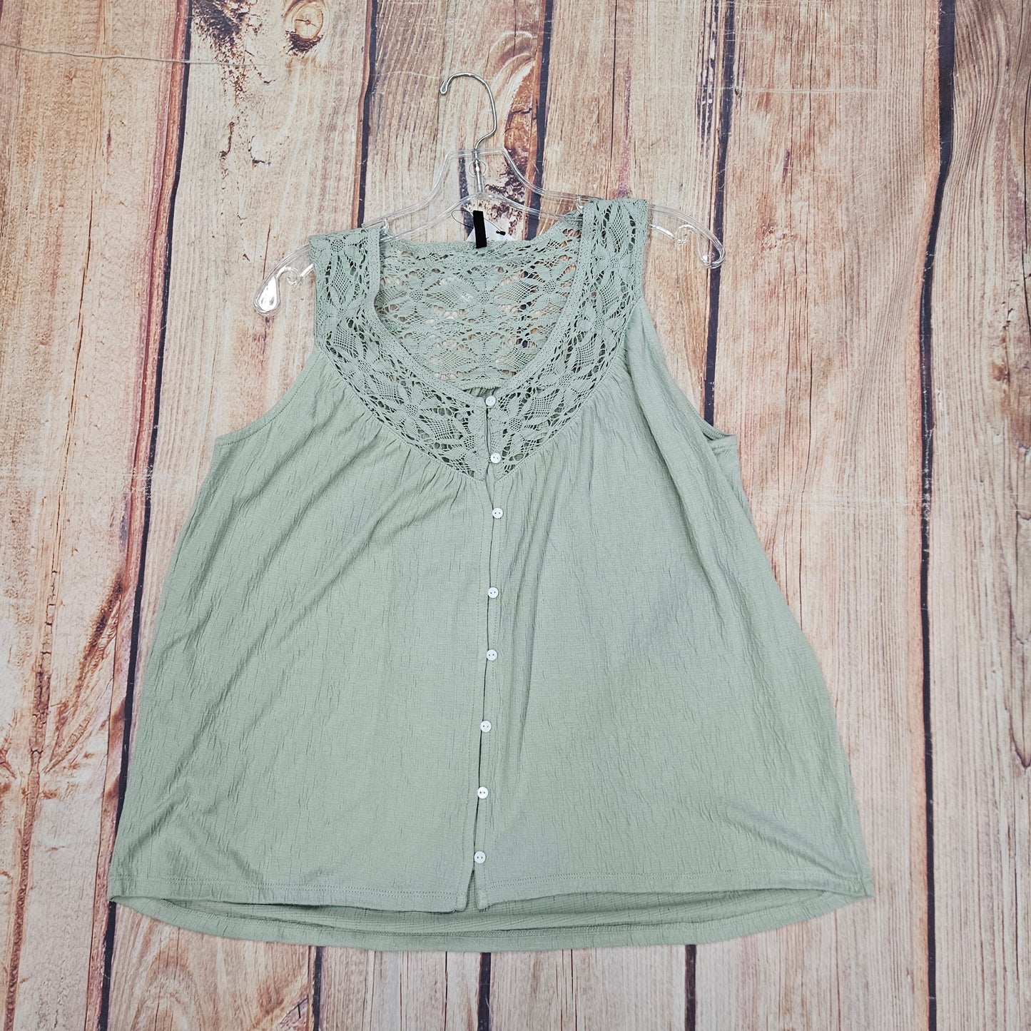 NORTH RIVER SARATOGA CROCHET SLEEVELESS MINT NRL 1411