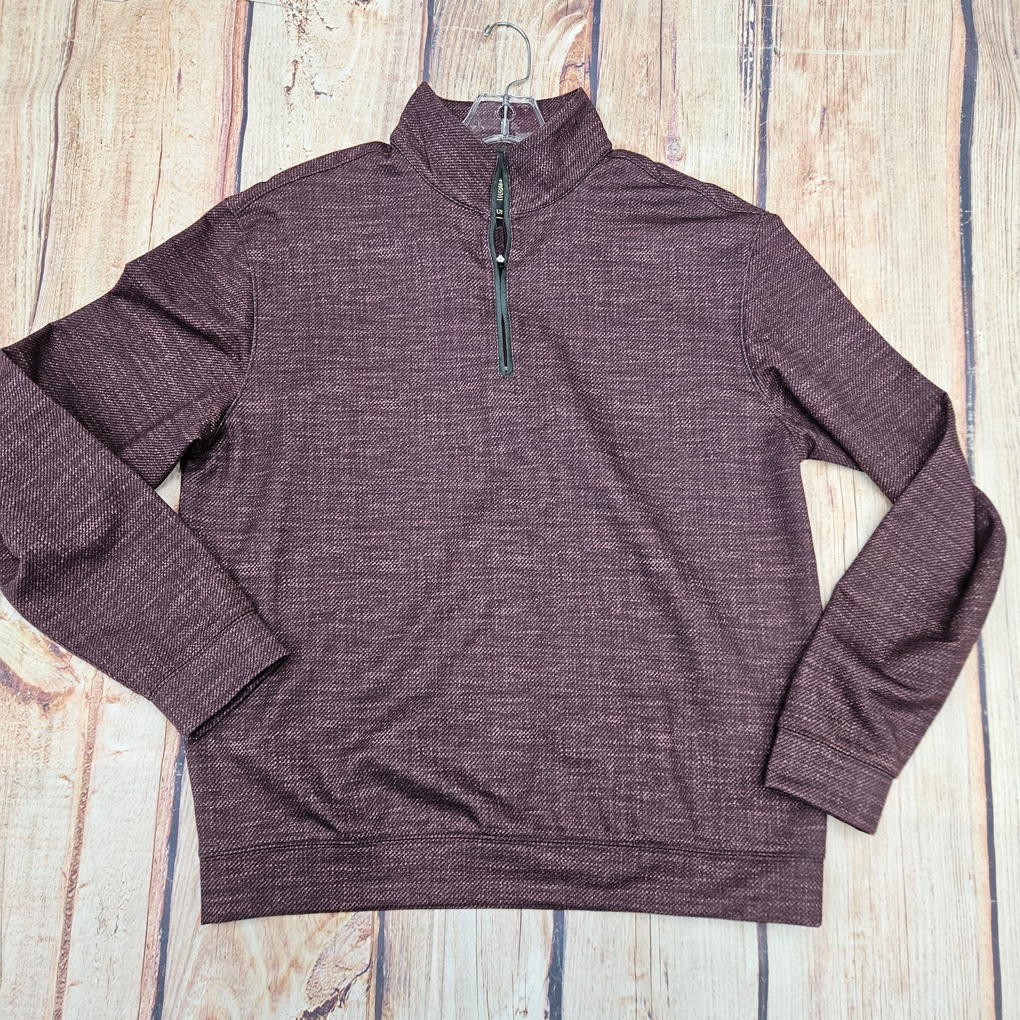 F/X FUSION PRINTED TEXTURED 1/4 ZIP BORDEAUX 380