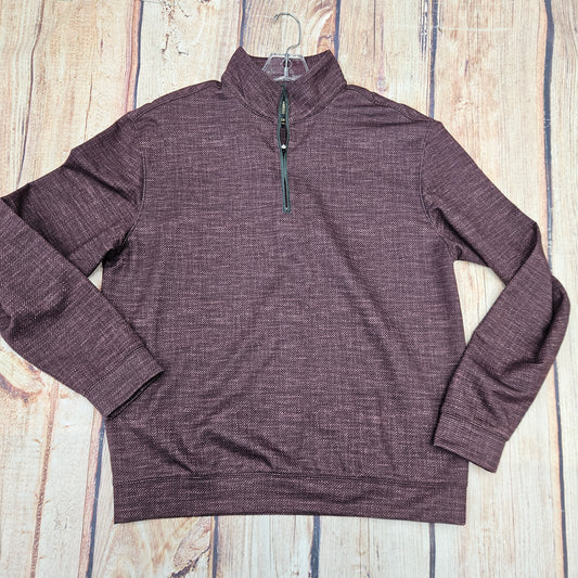 F/X FUSION PRINTED TEXTURED 1/4 ZIP BORDEAUX 380