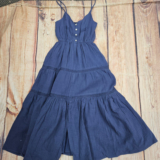 FLAG AND ANTHEM DAPHNE LACE TRIM BUTTON UP DRESS SP25DR5208W