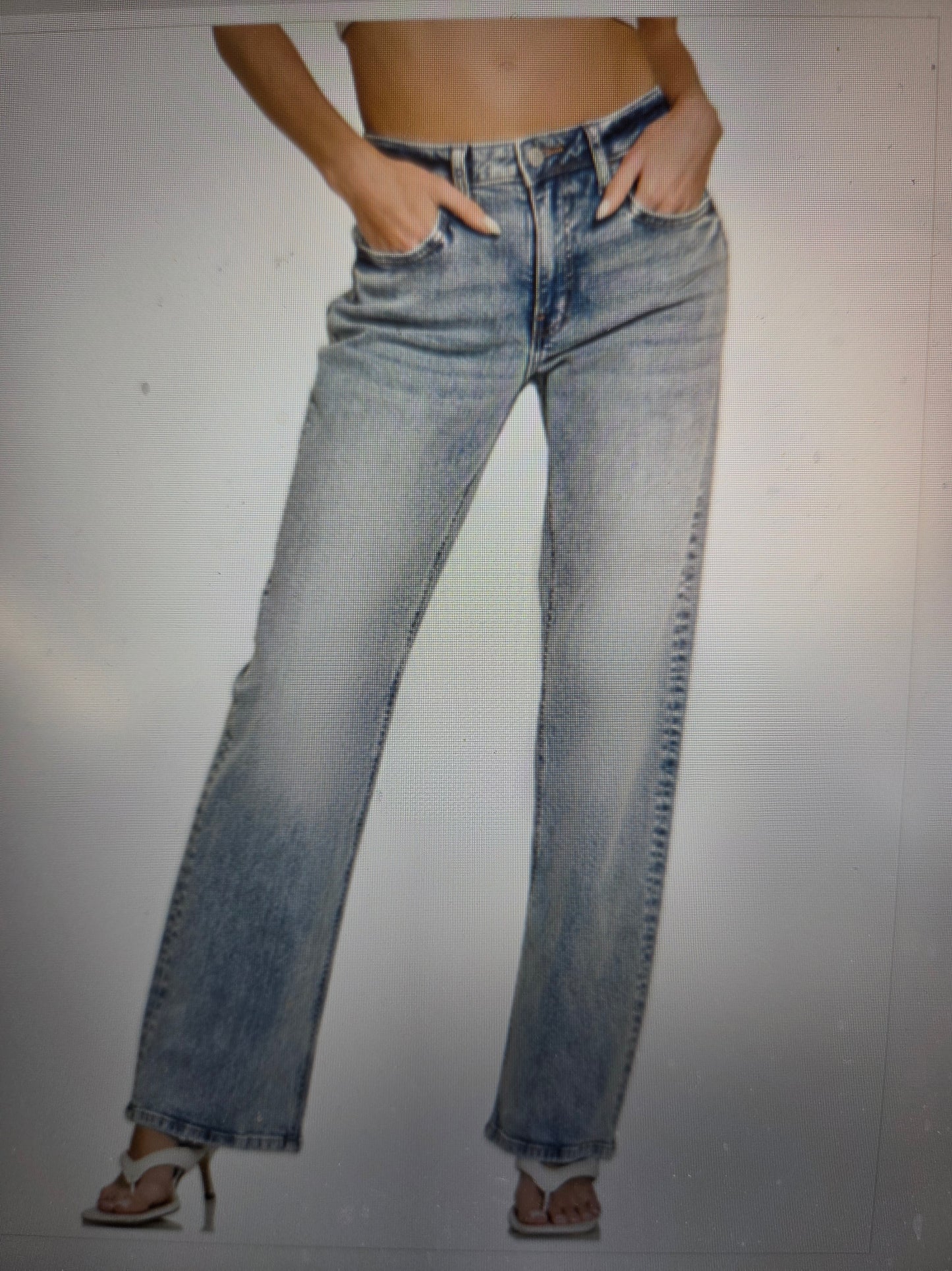 ZENANA HIGH WAIST STRAIGHT LEG LIGHT WASH DTP-9613LL