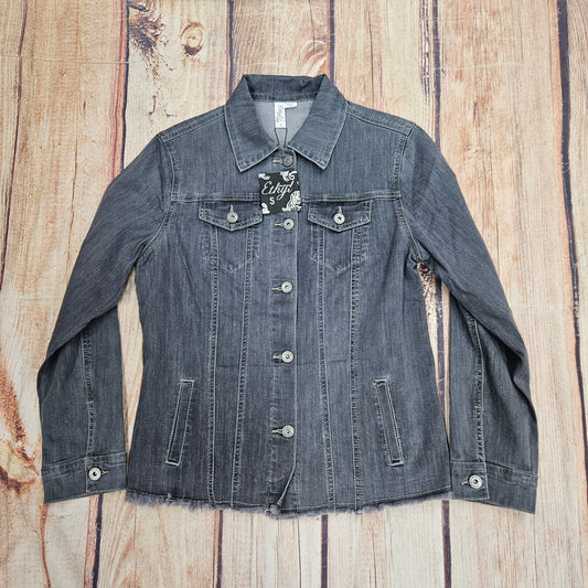 ETHYL WOMENS DENIM GRAY DENIM JACKET JK1842GR