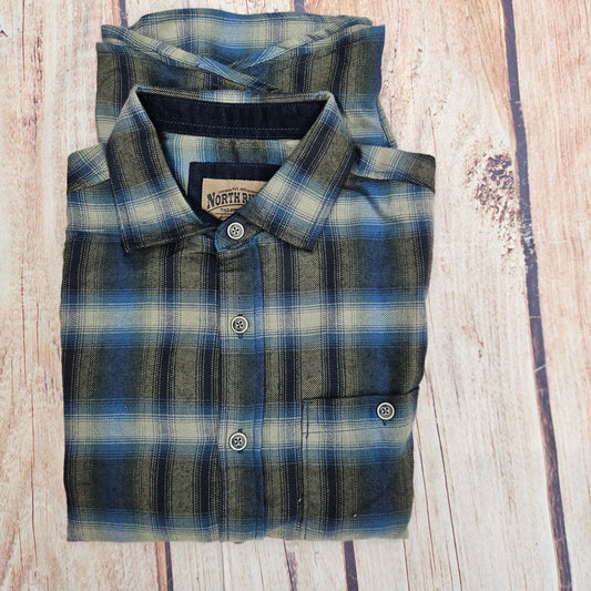 NORTH RIVER POLY PLAID SHIRT LAKE NRM6408