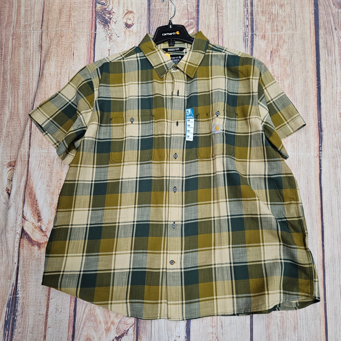 CARHARTT RLXD FIT LW SS PLAID 106745-GI5