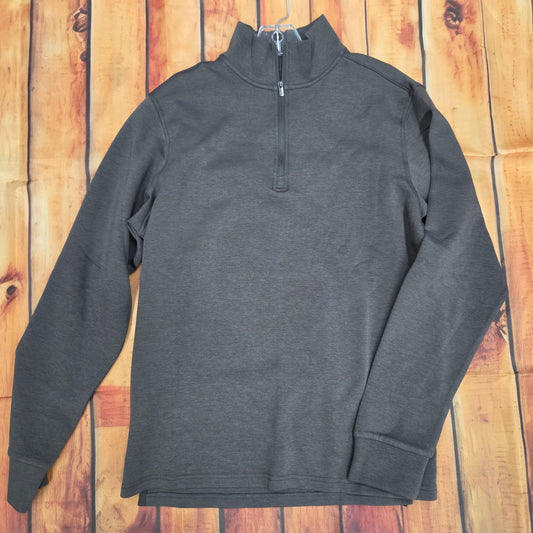 NORTH RIVER MENS 1/4 ZIP SUEDE KNIT BELUGA NRM2255