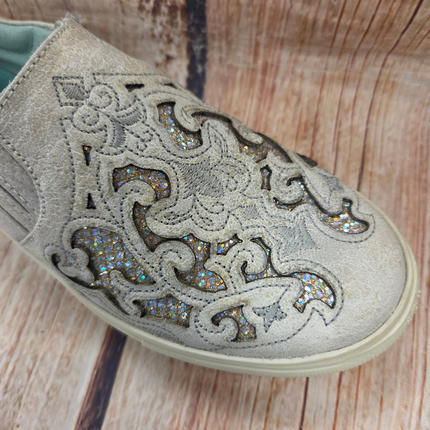 CLEARANCE Corral E1562 White Inlay Sparkle Sneaker Women's #12