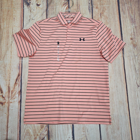 UNDER ARMOUR MENS MATCHPLAY STRIPE POLO PNK 6010980 603