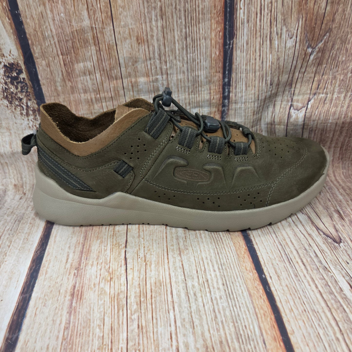 CLEARANCE Keen 102662 Highland Slip On Tennis Shoe Olive Men's #12