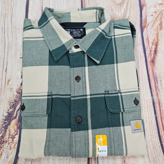 CARHARTT LOOSE FIT PLAID FLANNEL 106356-GL2