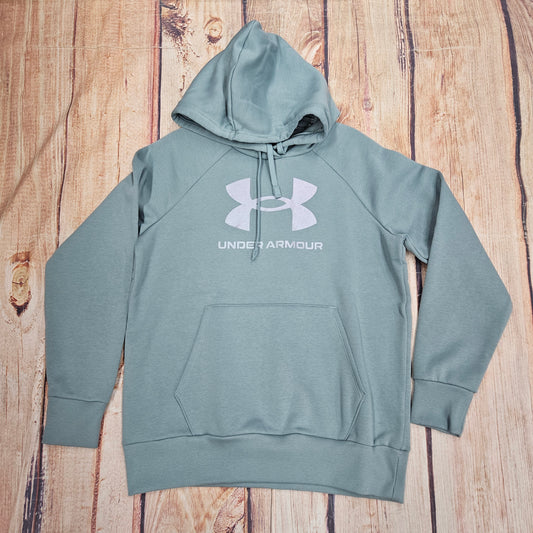 UNDER ARMOUR WOMENS RIVAL FLC SHIMMER HOODIE GREEN  6003710