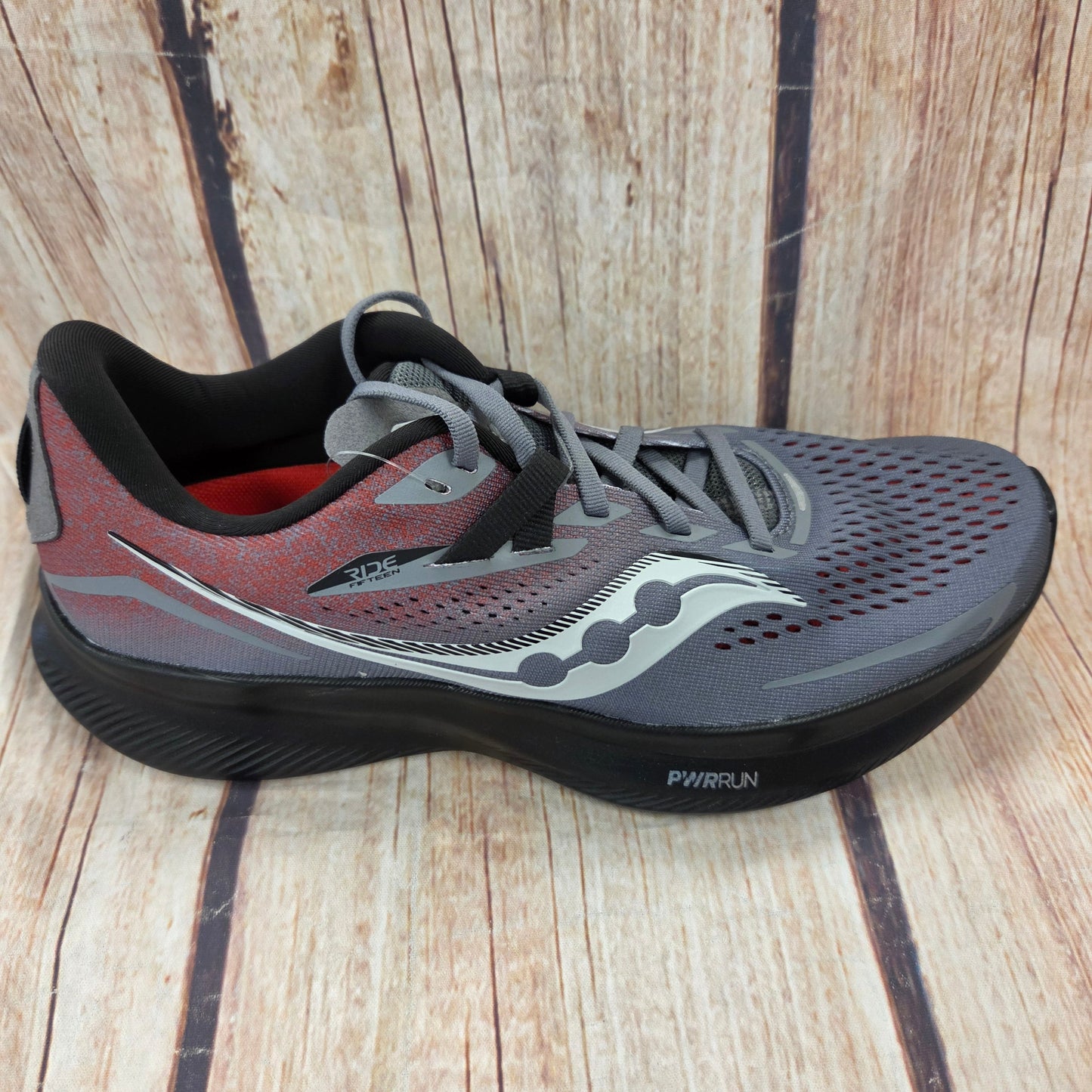 CLEARANCE SAUCONY S20729-22 Ride 15 Charcoal/Red Sky Men's #00