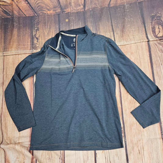 FLAG AND ANTHEM SHIELD CHEST STRIPE 1/4 ZIP