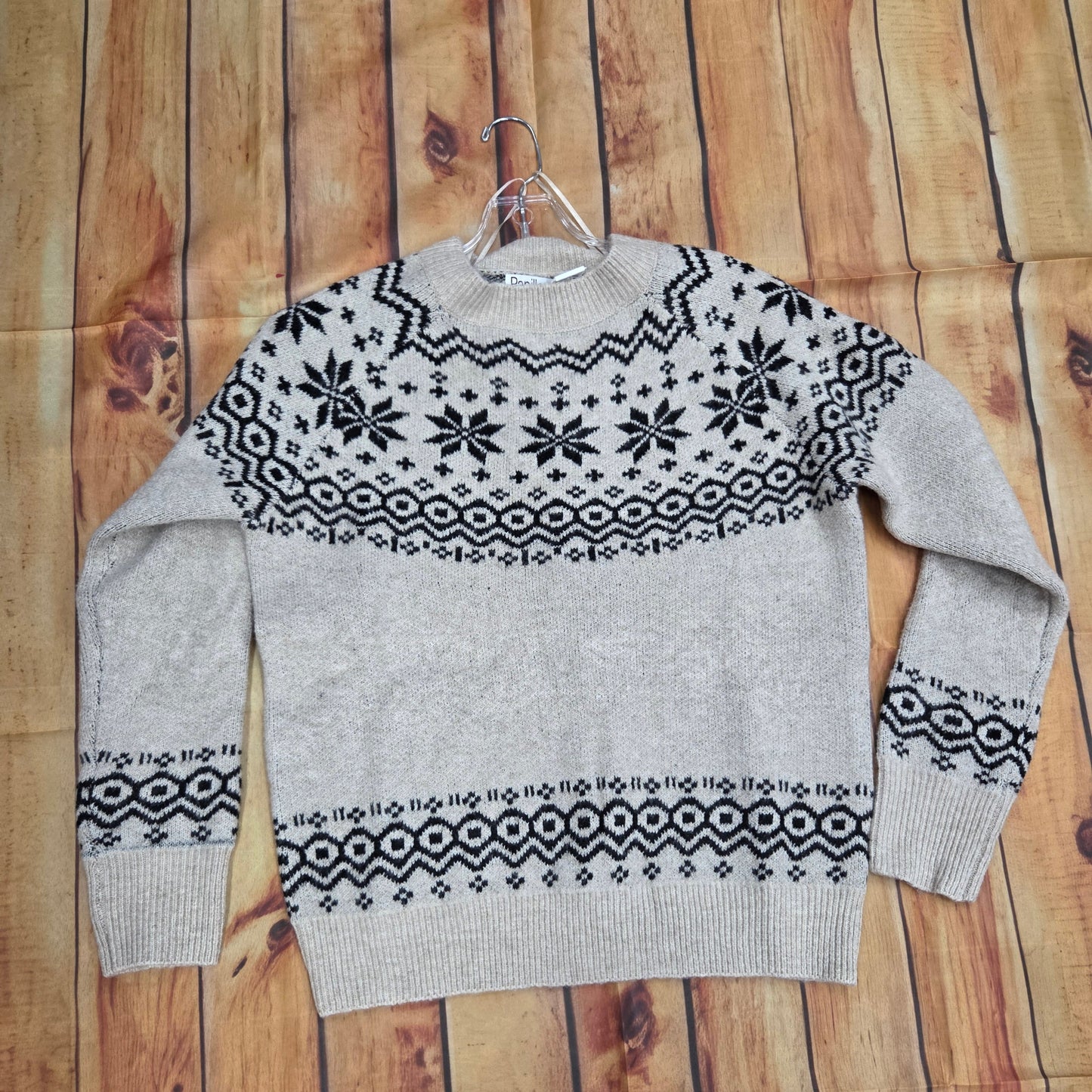 PAPILLON FAIRISLE KNIT INTARSIA BEIGE SWEATER ST21250