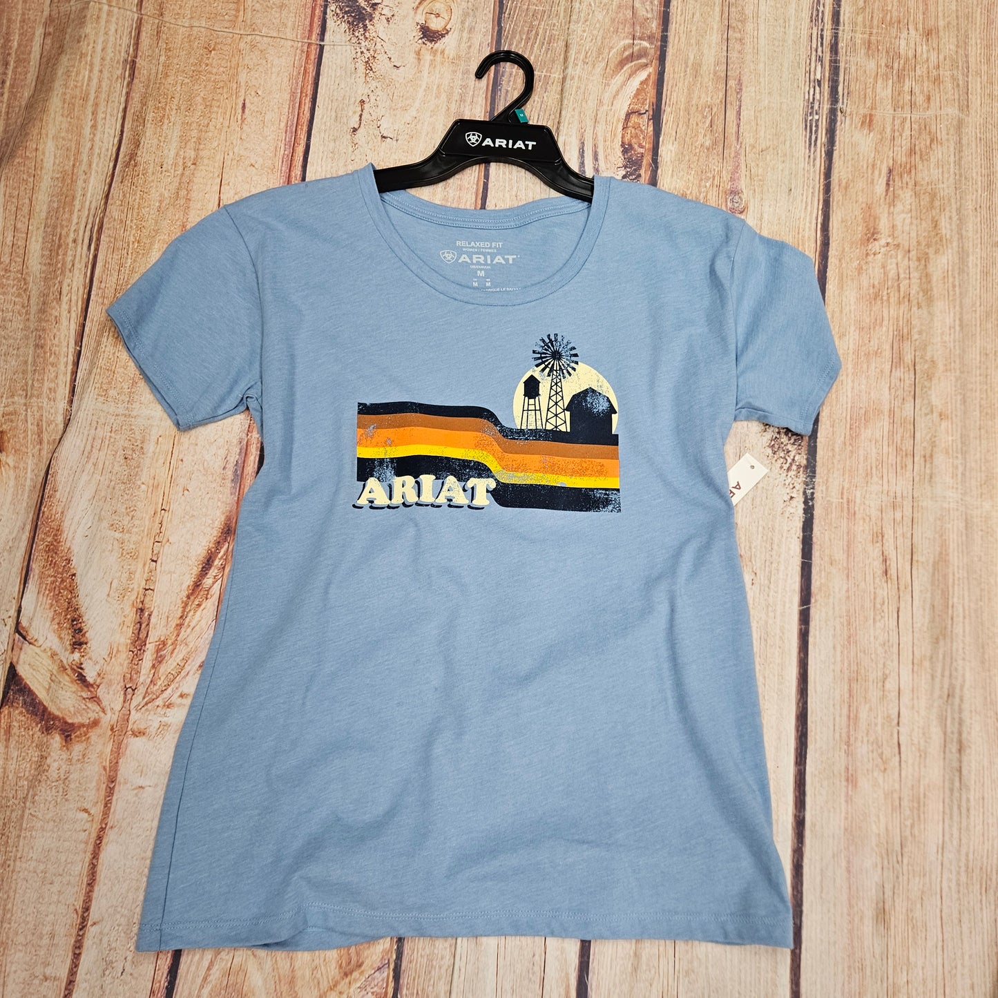 ARIAT WMNS ARIAT ACRES SS TSHRT LHT BLUE HTHR 10051442