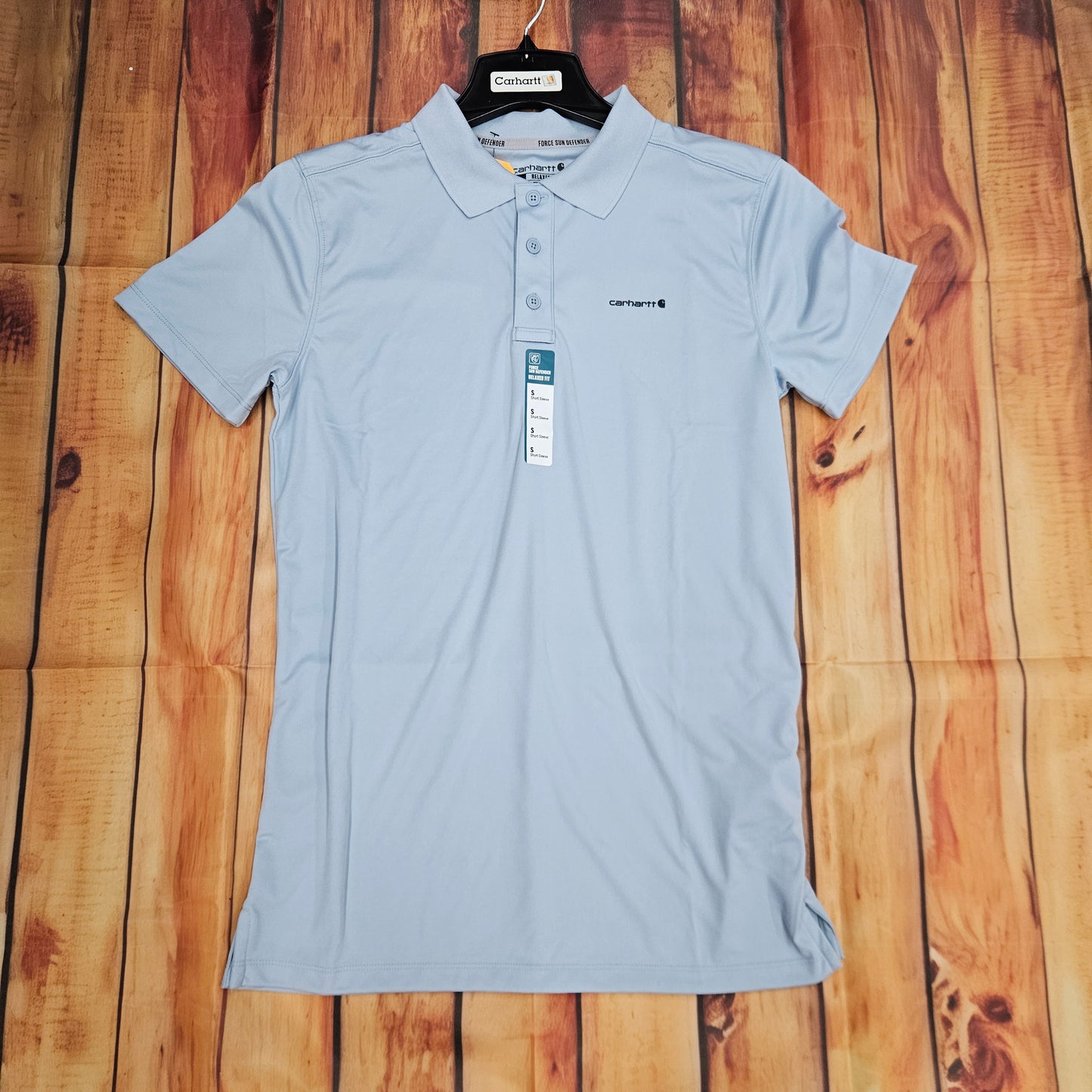 CARHARTT MENS FORCE SUN DENFENDER RELAXED LODO POLO 106901-HWO