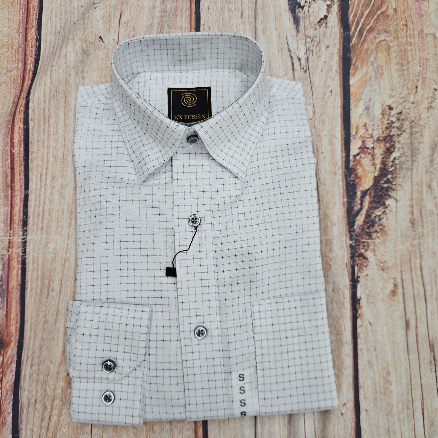 FX FUSION TEXTURED MINI CHECK WHITE/BLUE/GRAY FW11039