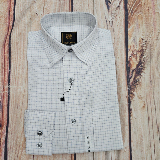 FX FUSION TEXTURED MINI CHECK WHITE/BLUE/GRAY FW11039