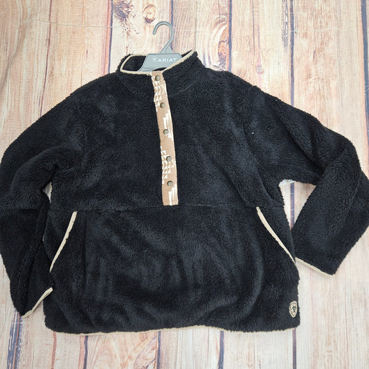 ARIAT WOMENS BERBER SNAP FRONT SWEATSHIRT BLACK 10062612