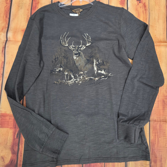 NORTH RIVER NRM2238 BUCK GRAPHIC L/S TEE