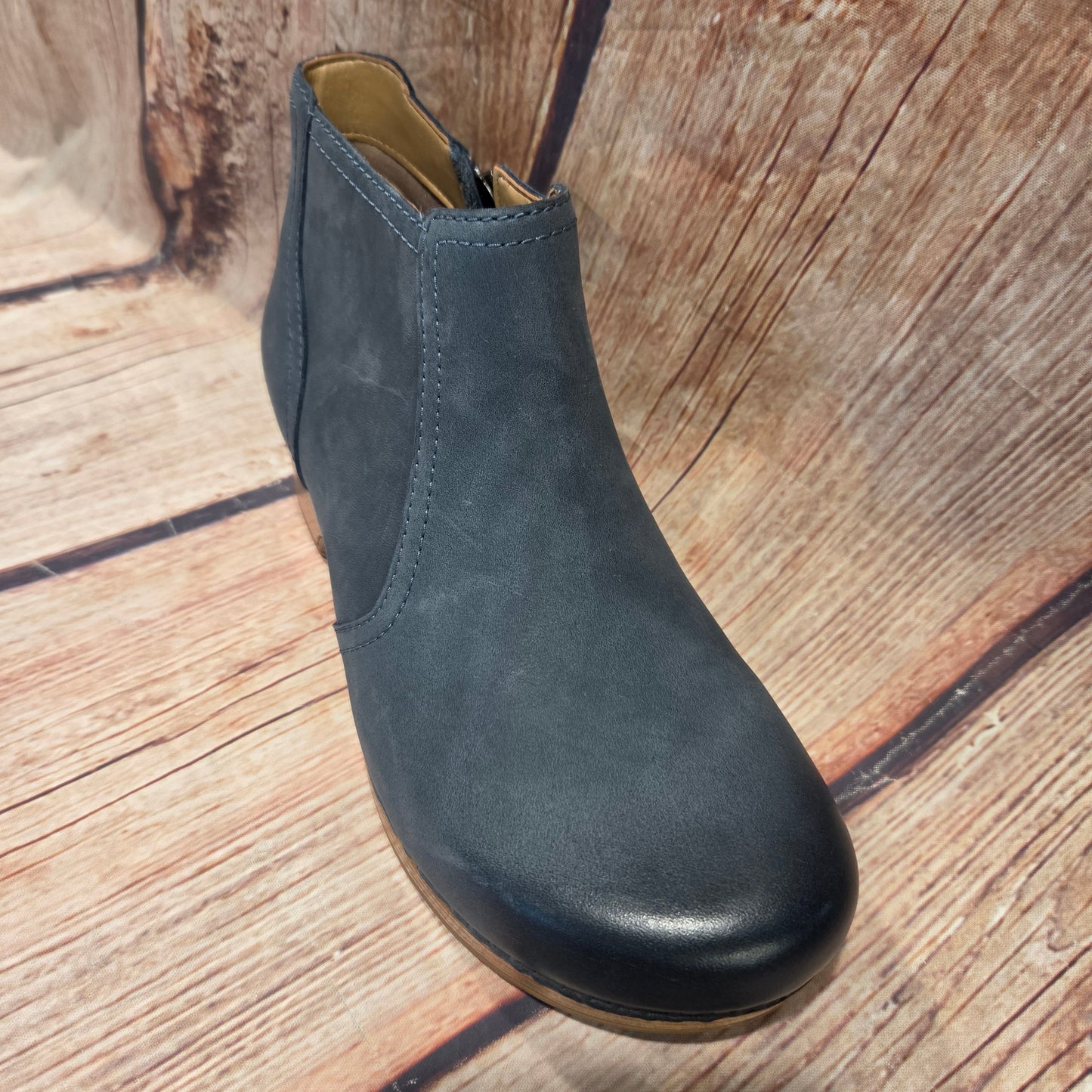 CLEARANCE Dansko 9425-721600 Barbara Burished Nubuck Blue Bootie Womens #25