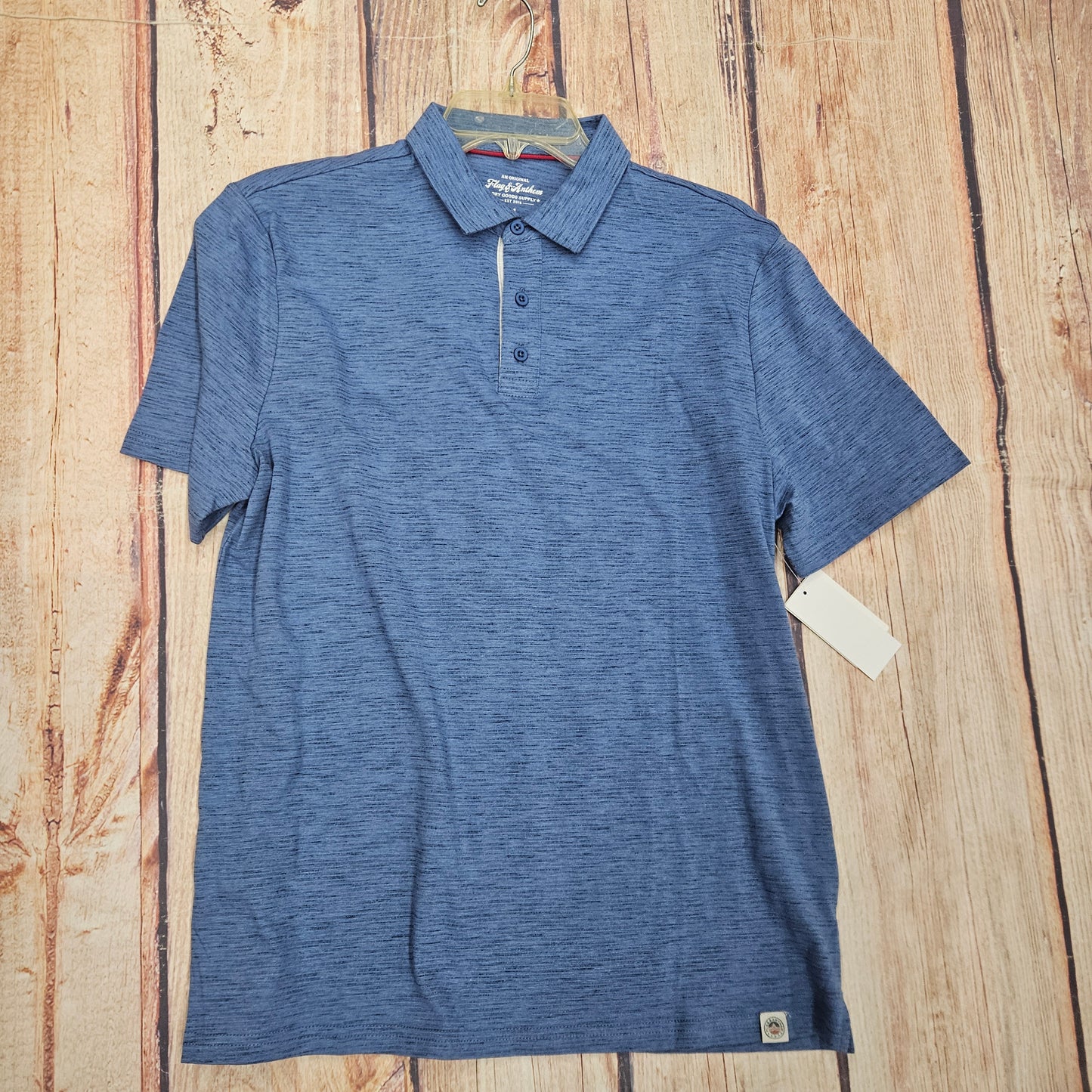 FLAG AND ANTHEM HUDSON SS STRIPED SPACE DYE POLO BLUE COREKT2337