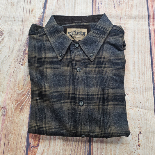 NORTH RIVER DARK PLAID BUTTON DOWN-NRM6395