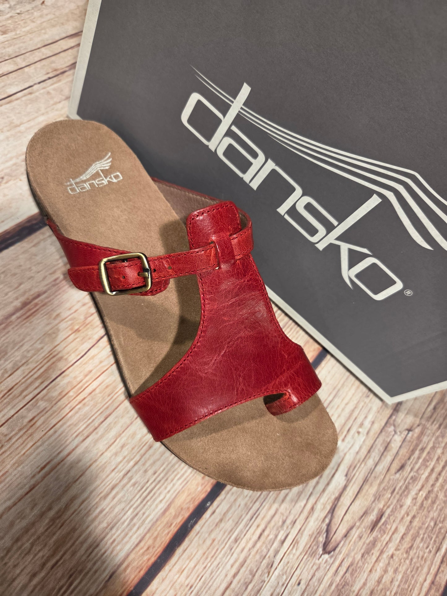 CLEARANCE Dansko 6026-225300 Remi Red Waxy Burnished Sandal