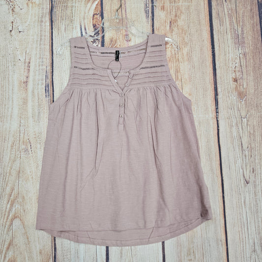 NORTH RIVER SLEEVLESS JERSEY HENLEY TANK MAUVE NRL1369