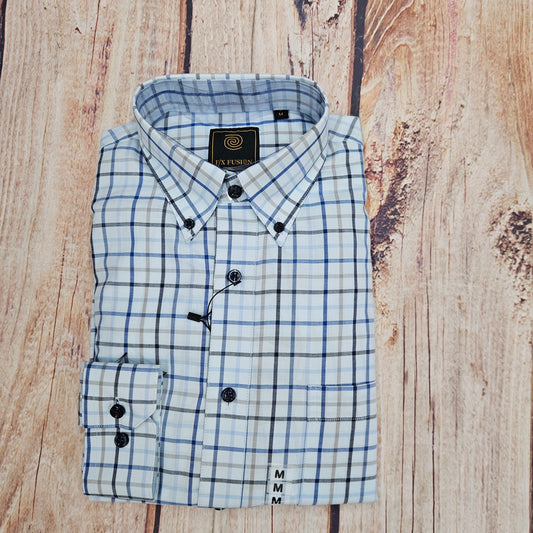 F/X FUSION TWILL MULTI CHECK BLUE D10008