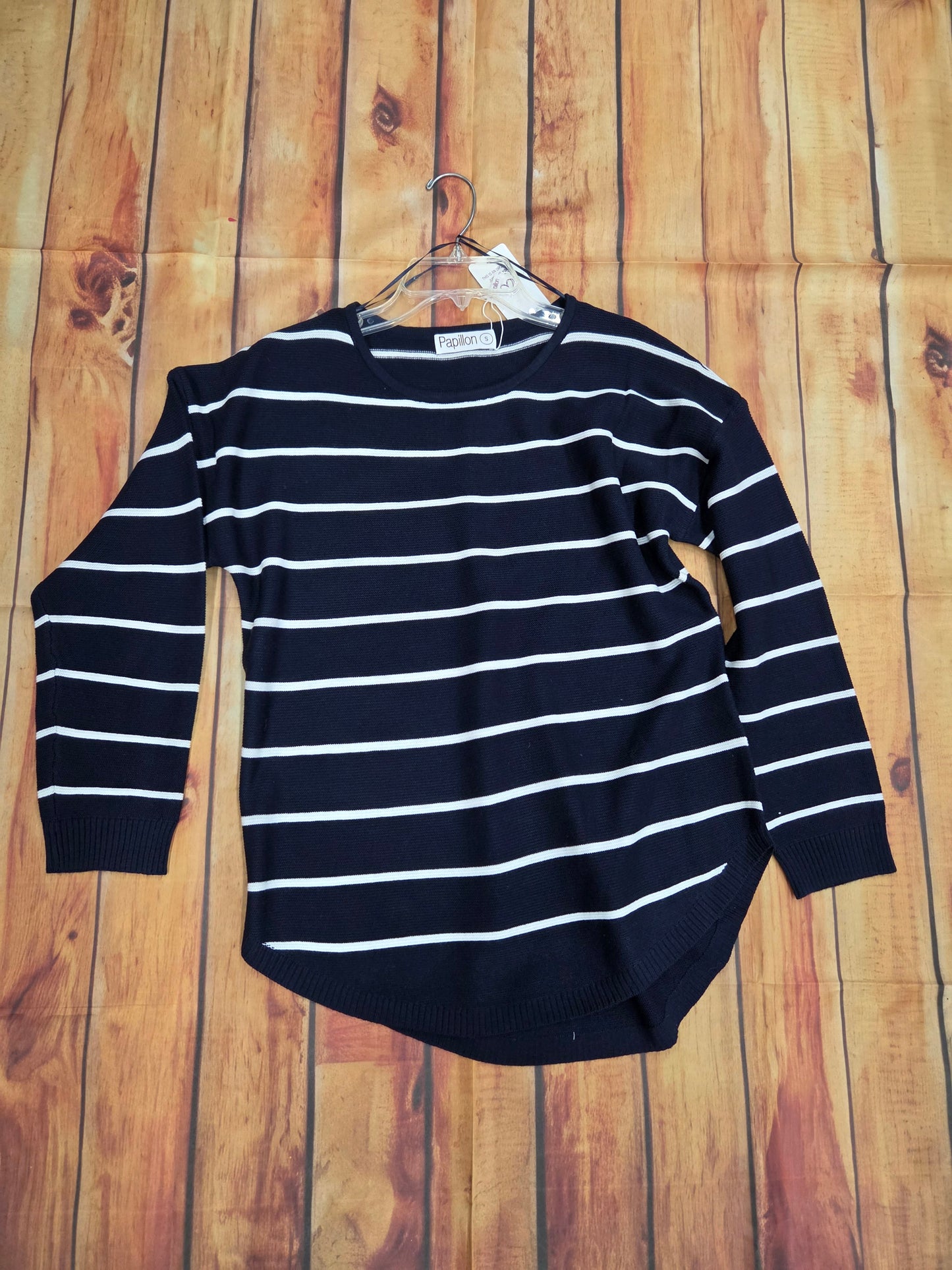 PAPILLON STRIPED DROP SLEEVE NAVY ST21298