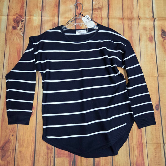 PAPILLON STRIPED DROP SLEEVE NAVY ST21298