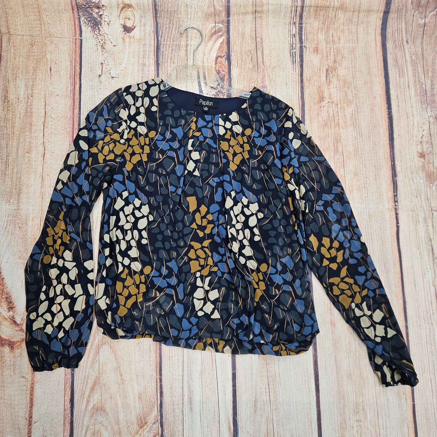 PAPILLON ABSTRACT BALLOON HEM BLOUSE PT17031