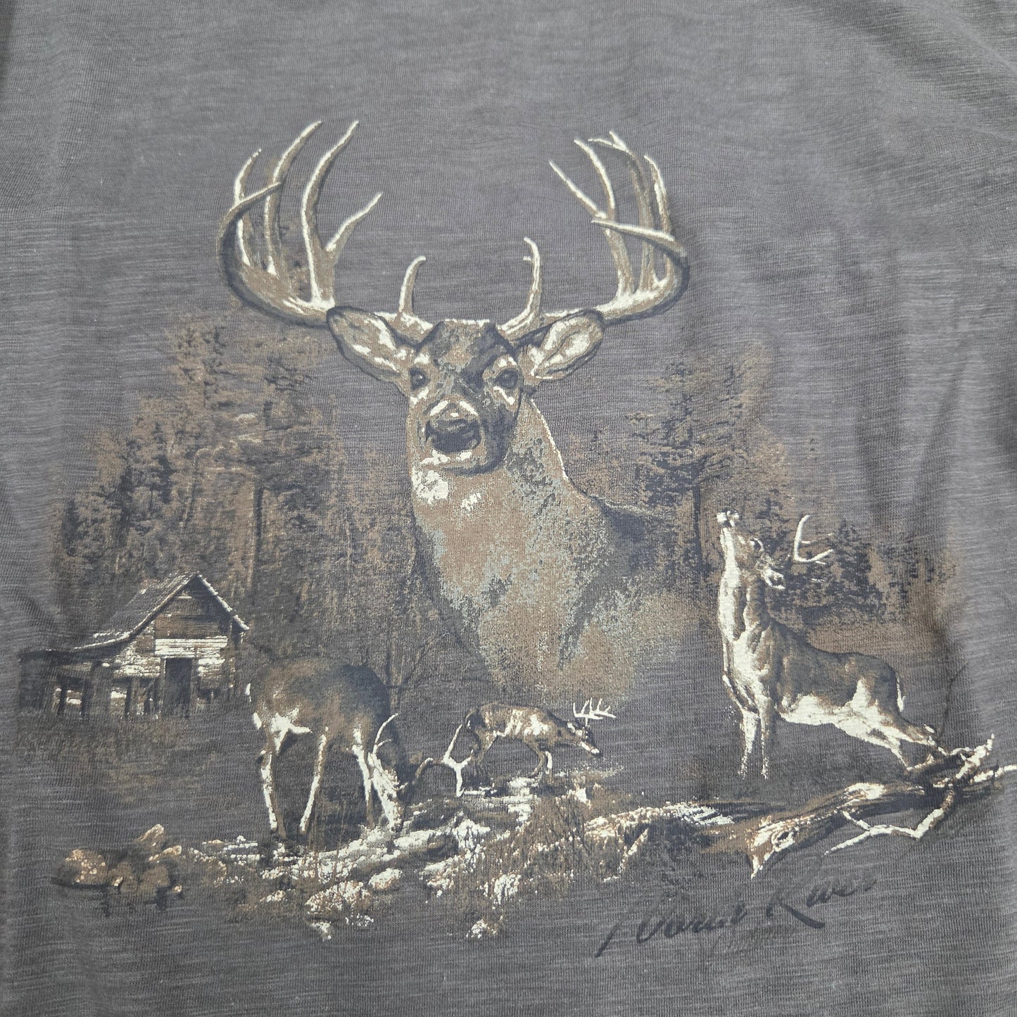 NORTH RIVER NRM2238 BUCK GRAPHIC L/S TEE