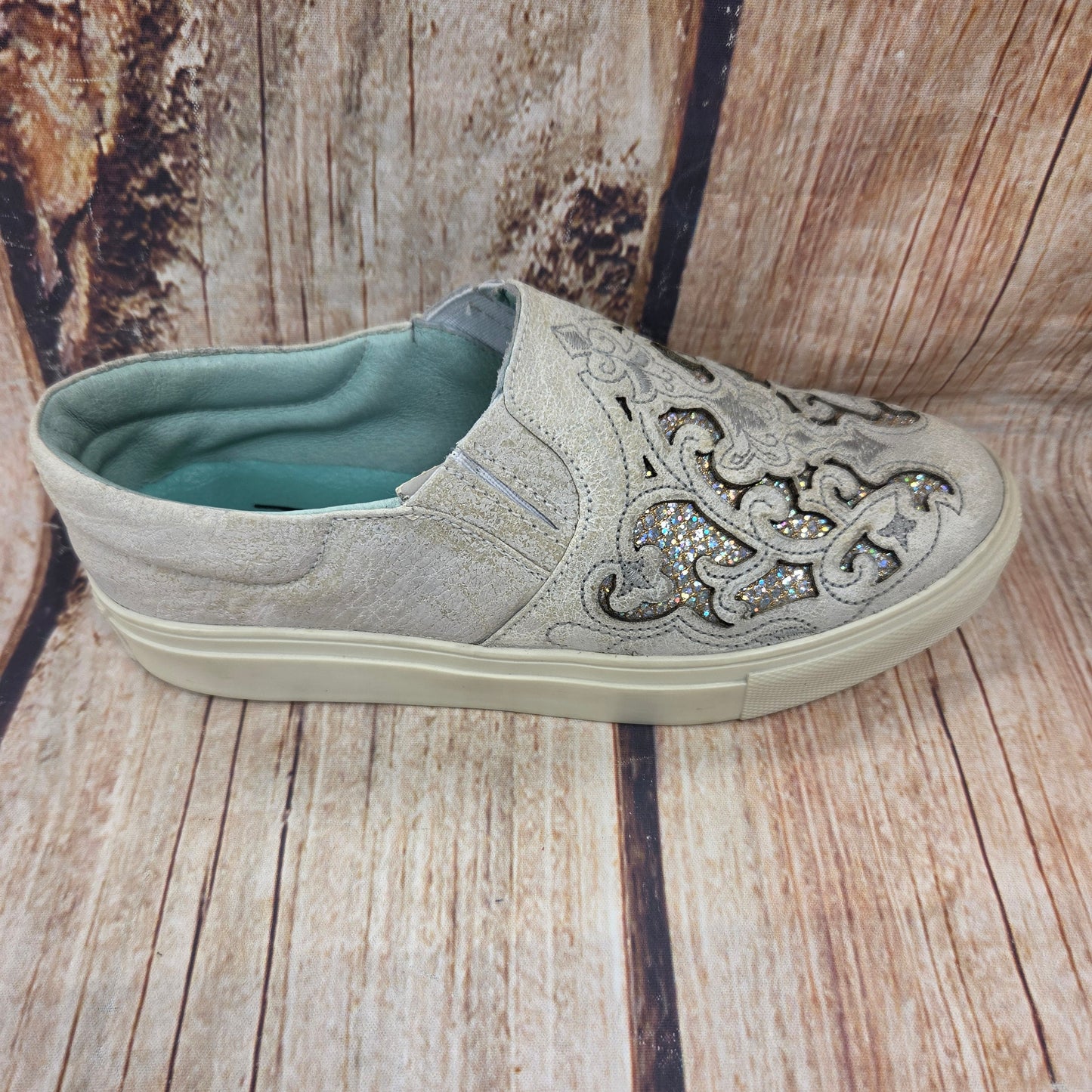 CLEARANCE Corral E1562 White Inlay Sparkle Sneaker Women's #12