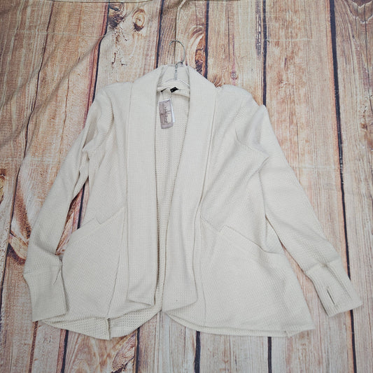 NORTH RIVER WOMEN'S WAFFLE SWEATER KNIT CARDIGAN