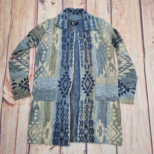 PAPILLON BLUE GLOBAL KNIT COATIGAN WITH POCKETS JT19708