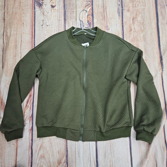 WHOLESALESIR SOLID GREEN ZIPPER JACKET 5026