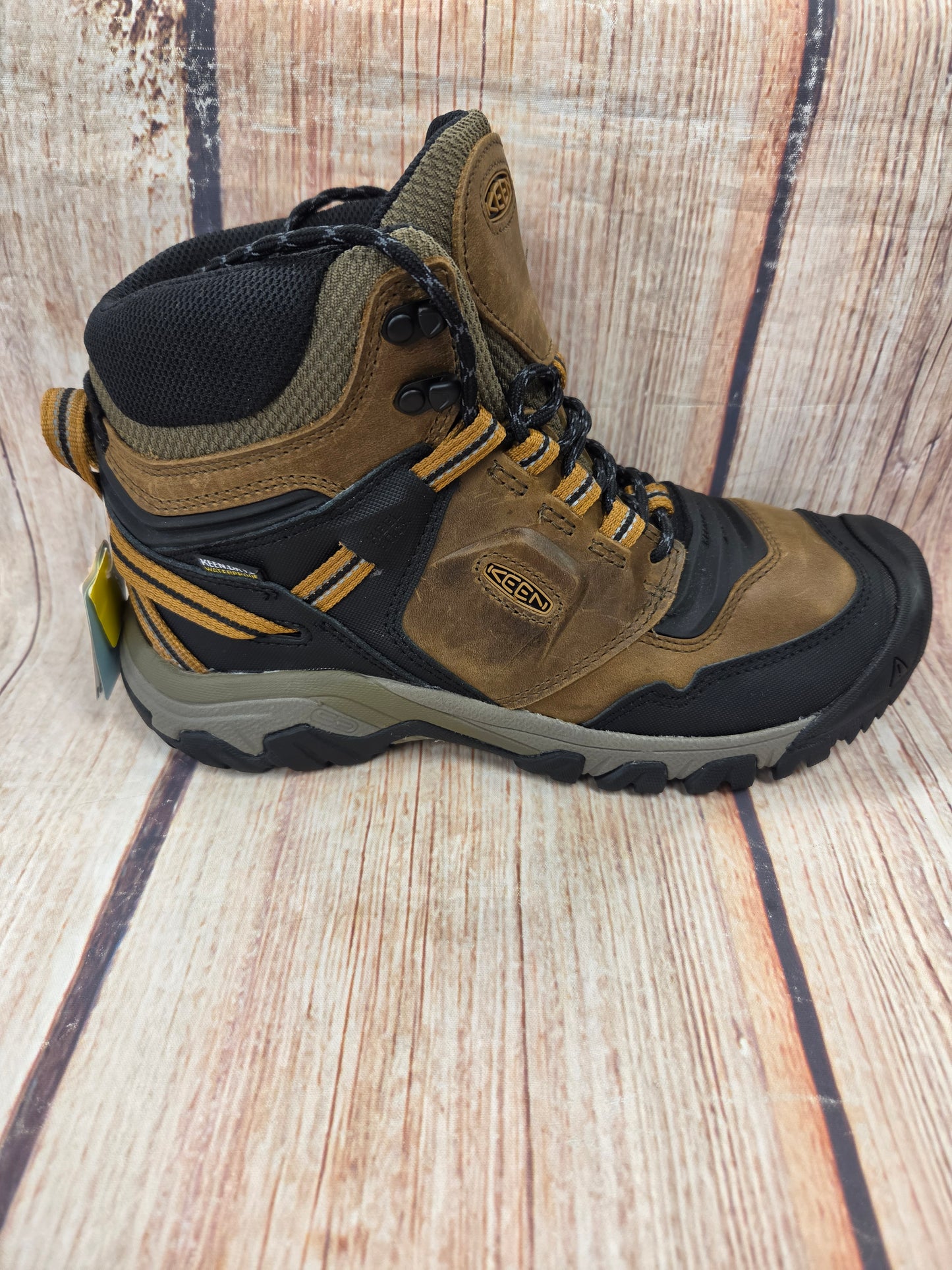 CLEARANCE Keen 1025666 Ridge Flex Mid WP Bison/Golden Brown Men